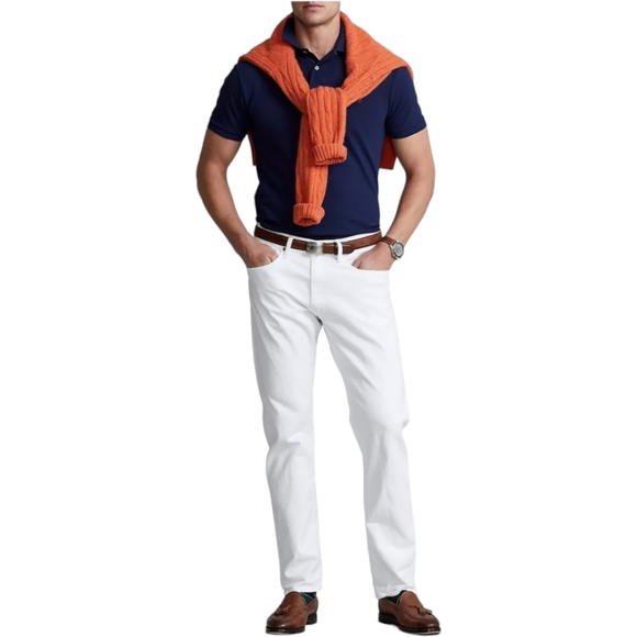 Polo Ralph Lauren Men's Varick Slim Straight Jeans White ✨️🆕️  sz32/34 - Picture 1 of 9